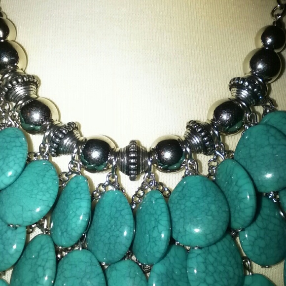 Turquoise silver necklace - Picture 2 of 2